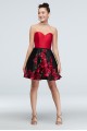 Tie-Corset and Floral Skirt Fit- and-Flare Dress Style 1479BN