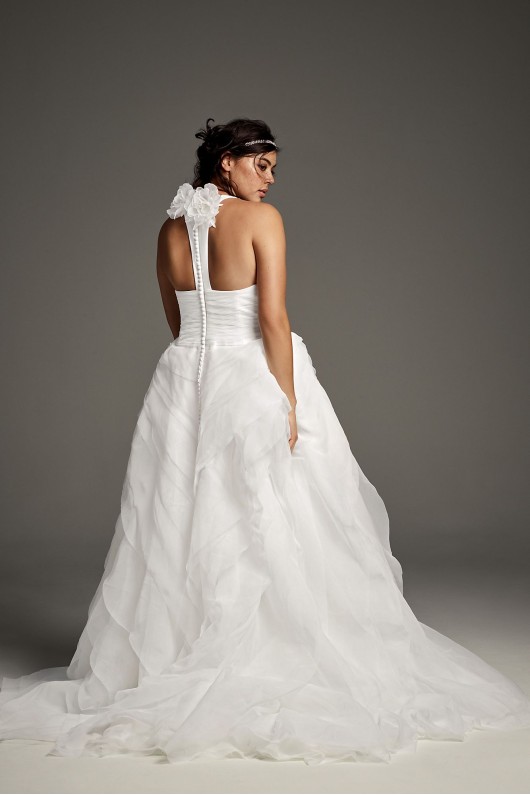Tiered Organza T-Back Plus Size Wedding Dress 8VW351441