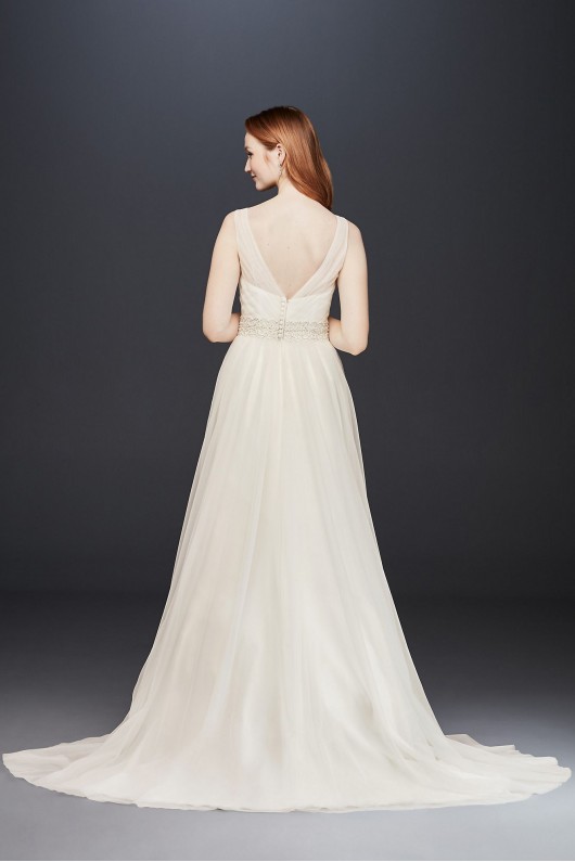 Tulle A-Line Wedding Dress with Beaded Waist Collection V3852