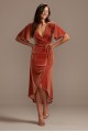 Velvet Flutter Sleeve Midi Dress with Tie Waist DB Studio DS270123